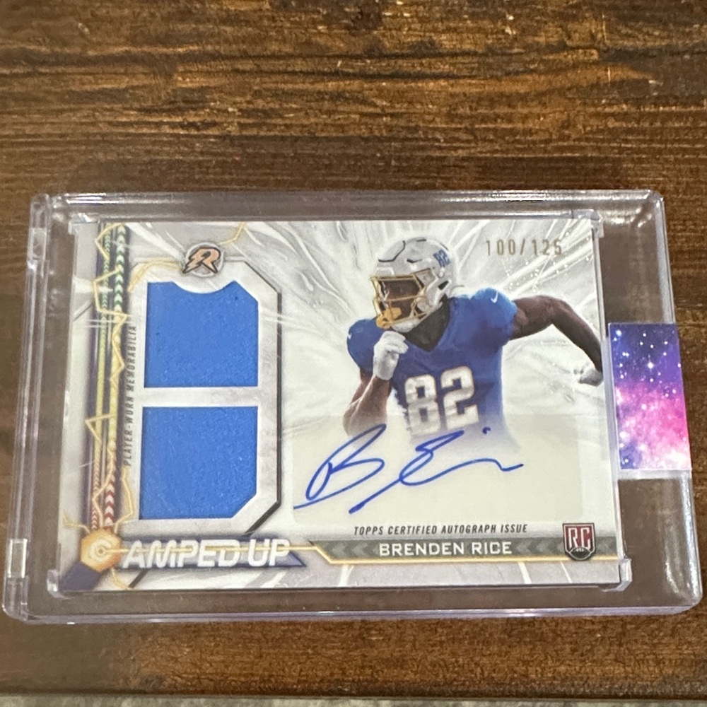 Brenden Rice Autographed Rookie Card - Blue